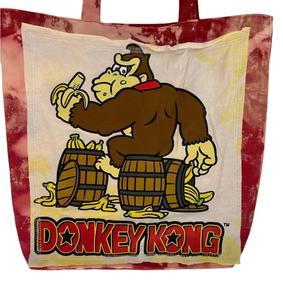 DONKEY KONG canvas tote bag custom ONE OF A KIND creation by Rachelle